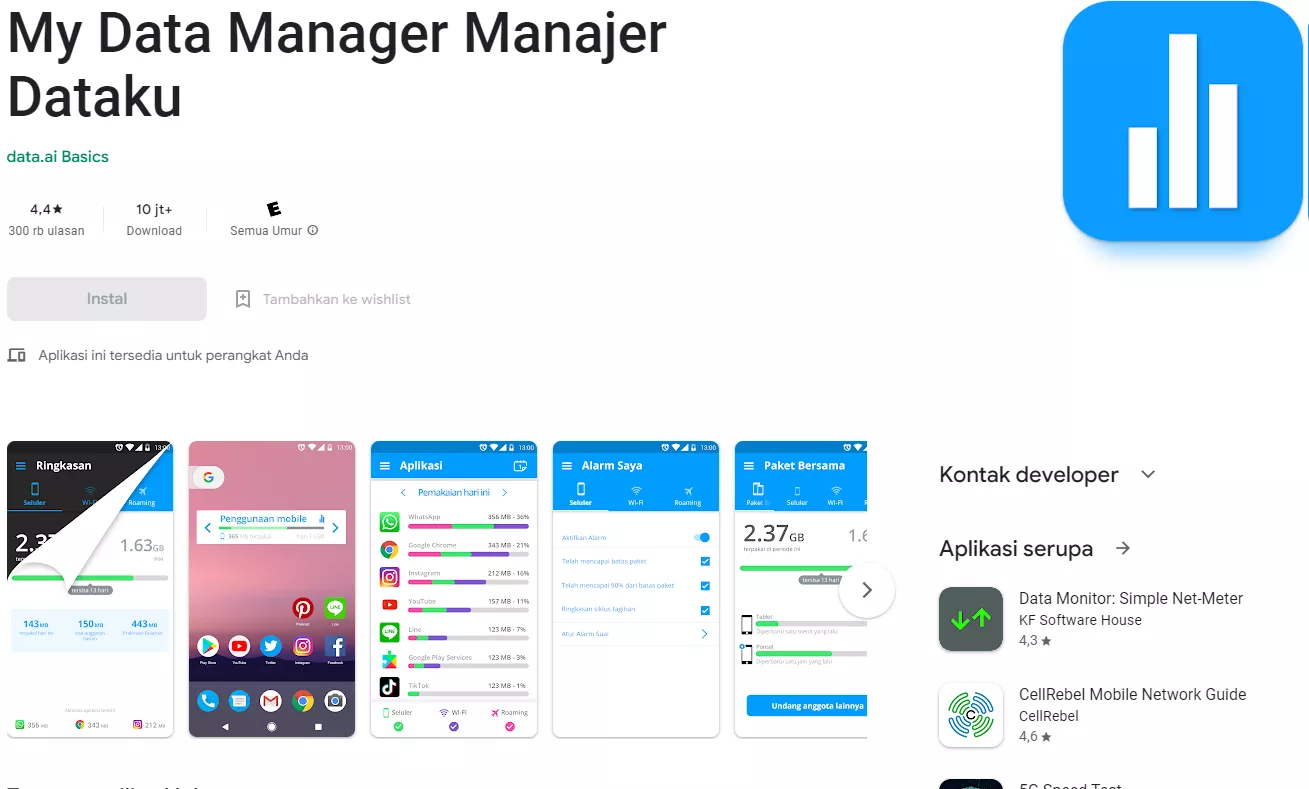 my data manager - Aplikasi penghemat kuota